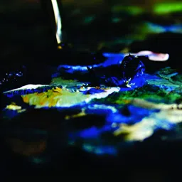 Inephos Black and Blue Canvas Abstract Wall Painting-image-84