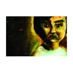 Inephos Brown & White Beautiful Girl Canvas Painting Unframed Wall Art-image-86