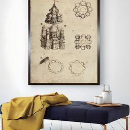 The Art House Beige & Black Buildings Painting Wall Art-image-78