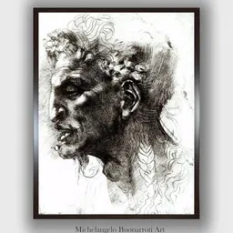 The Art House White & Brown Head of a Satyr Wooden Framed Painting Wall Art-image-25