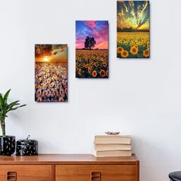 999Store Full Moon Sky Wall Painting Set Of 3 Frames-31