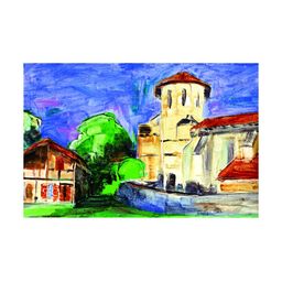 Inephos Green & Blue Canvas Beautiful City View Wall Paintings-image-60