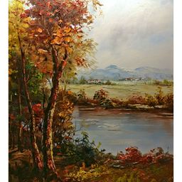 Inephos Yellow & Blue Tangerine Autumn Canvas Wall Painting-17