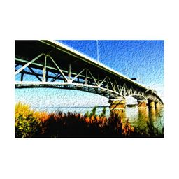 Inephos Blue & Green Canvas Beautiful Bridge Architecture Art Wall Painting-image-49