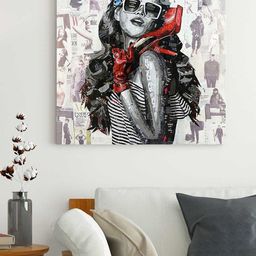 Art Street Black & Red Modern Life Figurative Canvas Painting Wall Art-image-98