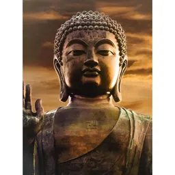 Inephos Brown & Green Canvas Beautiful Buddha Religious Wall Painting-image-85