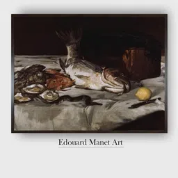 The Art House White & Black Still Life with Carp Wooden Framed Painting Wall Art-image-20