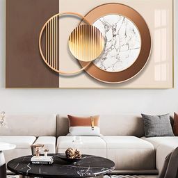 THE HANDMADE FLAIR Beige & Brown Abstract Framed Painting Wall Art-image-7