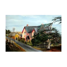 Inephos Grey & White Canvas Beautiful Town Art Wall Painting-picture-48