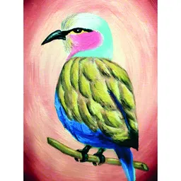 Inephos Green & Pink Birds and Animals Canvas Painting Unframed Wall Art-image-46