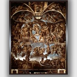 The Art House Brown Sistine Chapel: The Last Judgement Wooden Framed Painting Wall Art-image-35