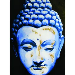 Inephos Blue & Green Lord Buddha Printed Canvas Wall Painting-picture-45
