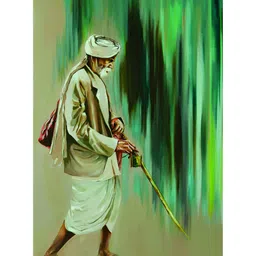 Inephos Green & White Old Man Art Canvas Wall Painting-picture-47