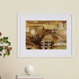 House This Torano Yellow & White Abstract Wooden Framed Wall Painting-image-17