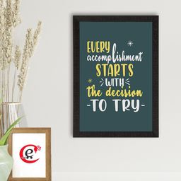 eCraftIndia Green & Yellow Motivational Quote Printed Wall Art-image-56