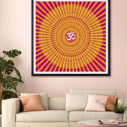 999Store Pink & Yellow Om Printed Canvas Wall Art-image-29