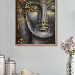 Art Street Black & Brown Calm Buddha Framed Canvas Wall Art-37
