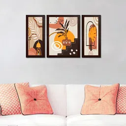 WENS Set Of 3 Colorful Botanical Art Framed Painting Wall Art-44