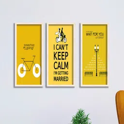 SAF Black & Yellow 3 Pieces Motivational Quotes Painted Framed Wall Art-image-44