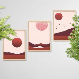 SAF Pink & Brown 3 Pieces Modern Painting Framed Wall Art-image-60