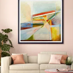 999Store Red & Yellow Abstract Printed Wall Art-22