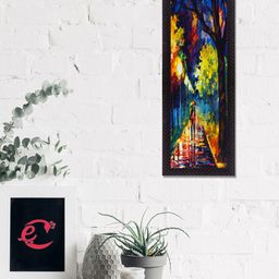 eCraftIndia Blue & Green Scenic Night Satin Matt Texture UV Wall Art-image-50