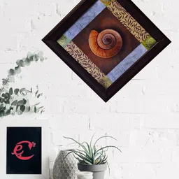 eCraftIndia Brown & Blue Shell Design Satin Matt Texture UV Wall Art-image-51