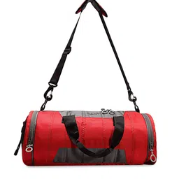 EASY Red & Black Solid Medium Duffel Bag-image-77