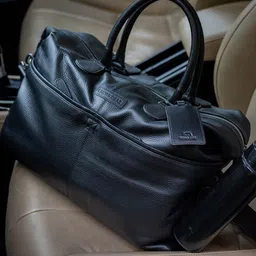BROWN BEAR Leather Weekender Duffle Bag-34