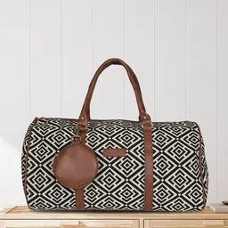 MINI WESST Geometric Printed Leather Duffle Bag-8