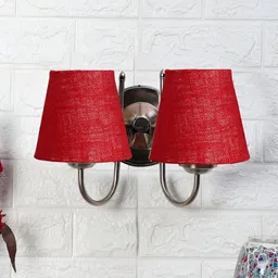 Devansh Maroon Textured Traditional Frustum Shaped Wall Lamp-14