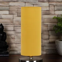 Devansh Yellow Steel Table Lamp With Cotton Shade-37