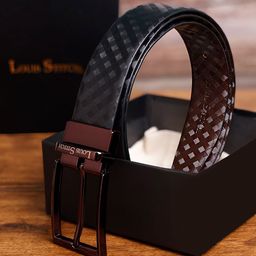LOUIS STITCH Men Textured Leather Reversible Formal Belt-image-14