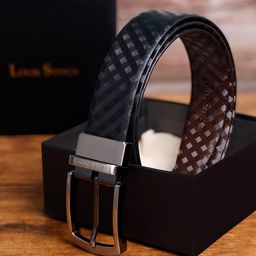 LOUIS STITCH Men Textured Leather Reversible Formal Belt-picture-4