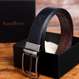 LOUIS STITCH Men Textured Leather Reversible Formal Belt-picture-33