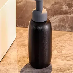 Kuber Industries Black Ceramic Liquid Soap Dispenser - 400 ml-52