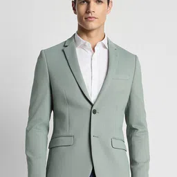 Peter England Elite Self-Design Single-Breasted Slim-Fit Formal Blazer-picture-32