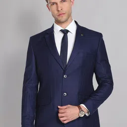 AD By Arvind Checked Notched Lapel Single-Breasted Formal Blazers-image-58