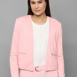 Allen Solly Woman Pink Single-Breasted Open-Front Blazer-picture-9