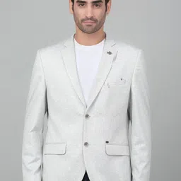 Cantabil Self Design Notched Lapel Collar Single-Breasted Slim Fit Casual Blazer-image-74