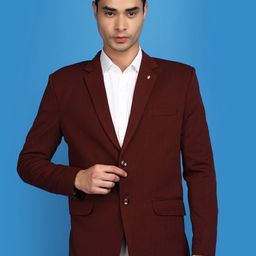 V-Mart Notched Lapel Long Sleeves Lycra Single-Breasted Blazer-image-97