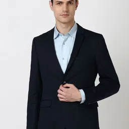 Peter England Elite Textured Slim-Fit Single-Breasted Casual Blazers-picture-31