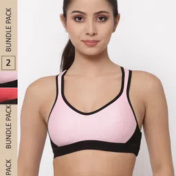 College Girl Pink & Coral Pack of 2 Non Wired  Non Padded Bra-image-60