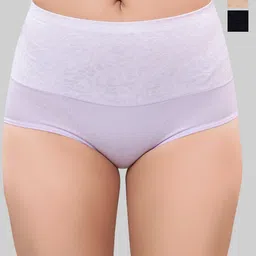 PLUMBURY Pack of 3 High Waist Full Coverage Tummy Control Shaper Brief-image-8