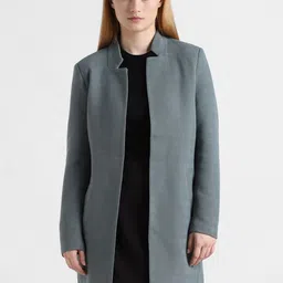 ONLY Onlsoho-Linea Textured Twill Open-Front Overcoat-11