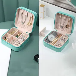 YouBella Blue Portable Jewellery Watch & Make Up Travel Case-31