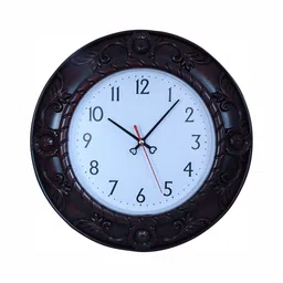 Sigaram Black & Brown Round Shaped Wall Clock-36