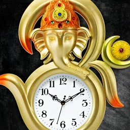 Attractionz Gold-Toned & White Textured Analogue Wall Clock-picture-3