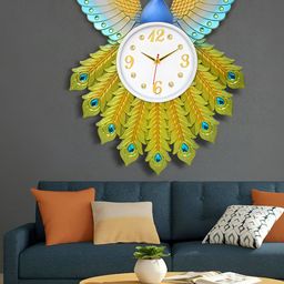 Attractionz Yellow Round Contemporary Wall Clock-12