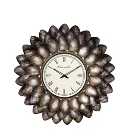 CHRONIKLE Black Metal Round Contemporary Wall Clock-image-72